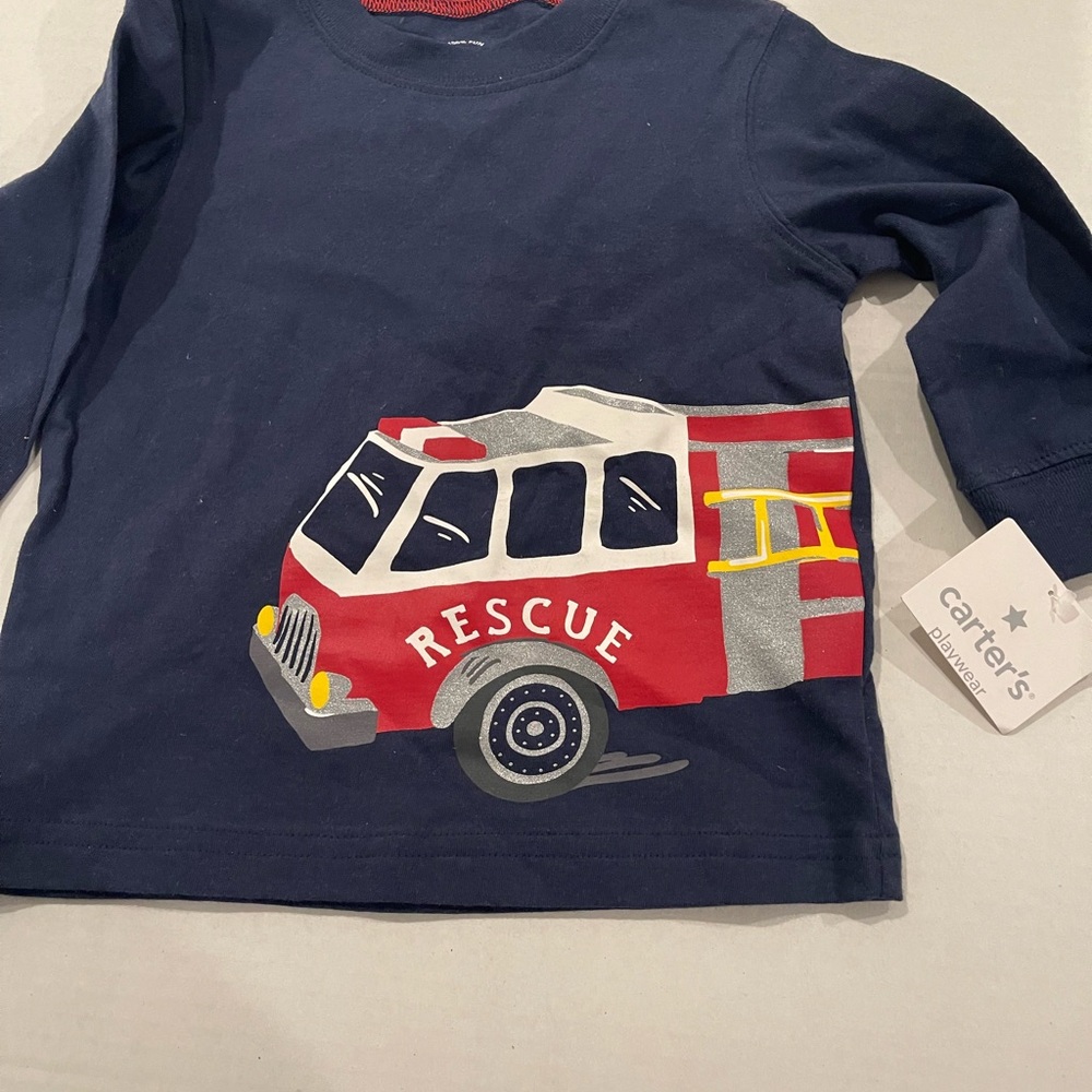 Carter's Navy Shirt with Red Stitching
